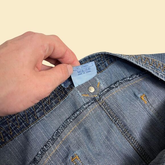 2000s Apollo Jeans 3XL skirt, vintage mini to midi denim stretch skirt - Picture 5 of 8